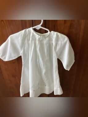 Vtg. Infant Bishop-Neck day dress, white Bastide cotton, heirloom style